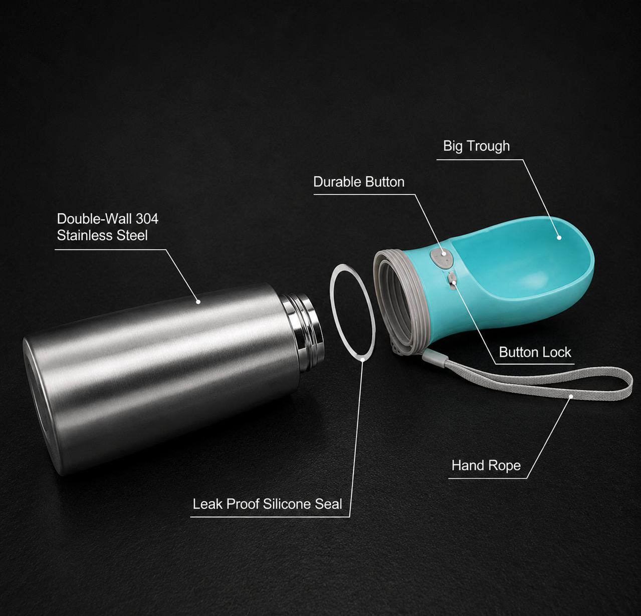 Vantare Travel Bottle Steel Pro – 700ml Stainless Steel Dog Water Bottle