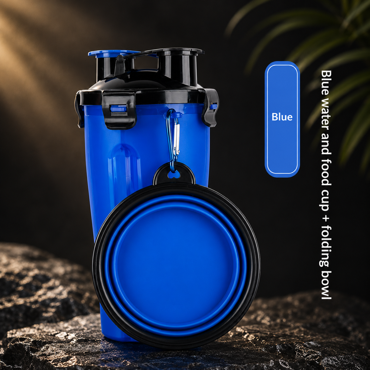 Vantare Foldable Pet Travel Bowl With Water Bottle