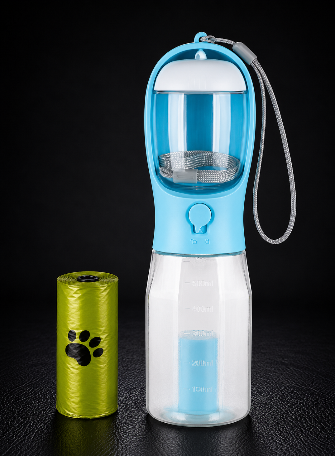 Vantare Travel Bottle for Dogs – Water, Food & Waste Bags in One