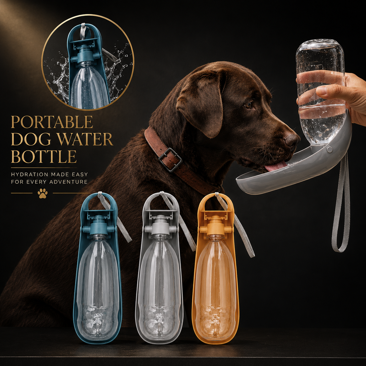 Vantare Travel Bottle Compact – 500ml Dog Water Bottle