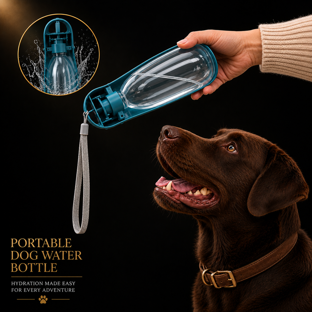 Vantare Travel Bottle Compact – 500ml Dog Water Bottle