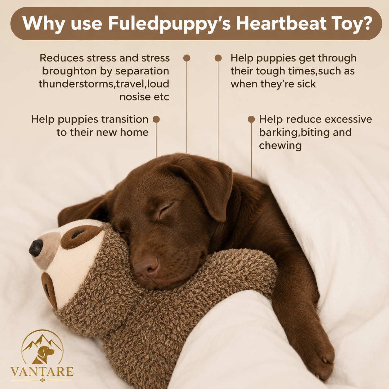 Vantare Anxiety Relief Heartbeat Plush Toy