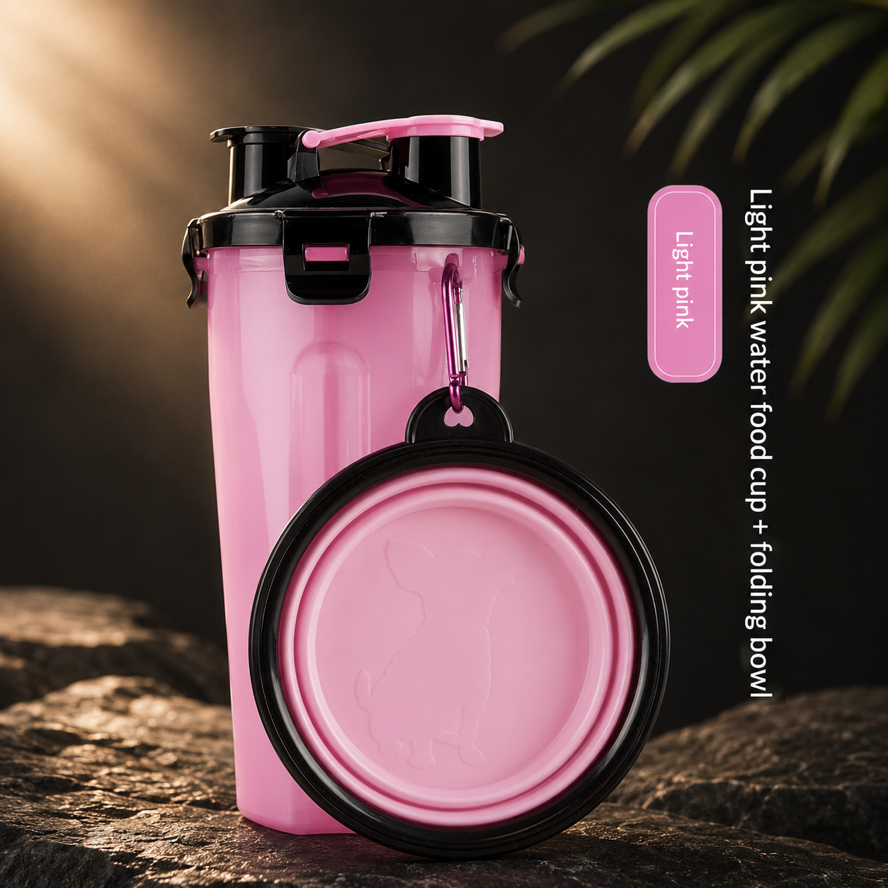 Vantare Foldable Pet Travel Bowl With Water Bottle