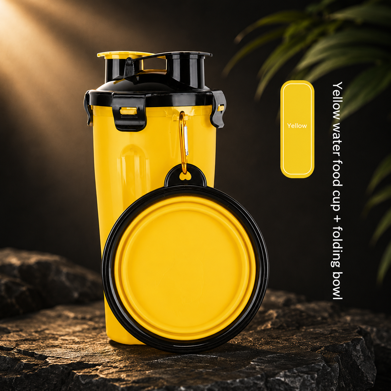 Vantare Foldable Pet Travel Bowl With Water Bottle