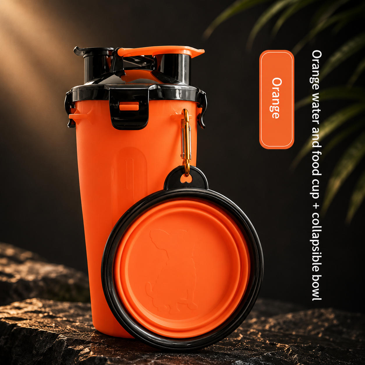 Vantare Foldable Pet Travel Bowl With Water Bottle
