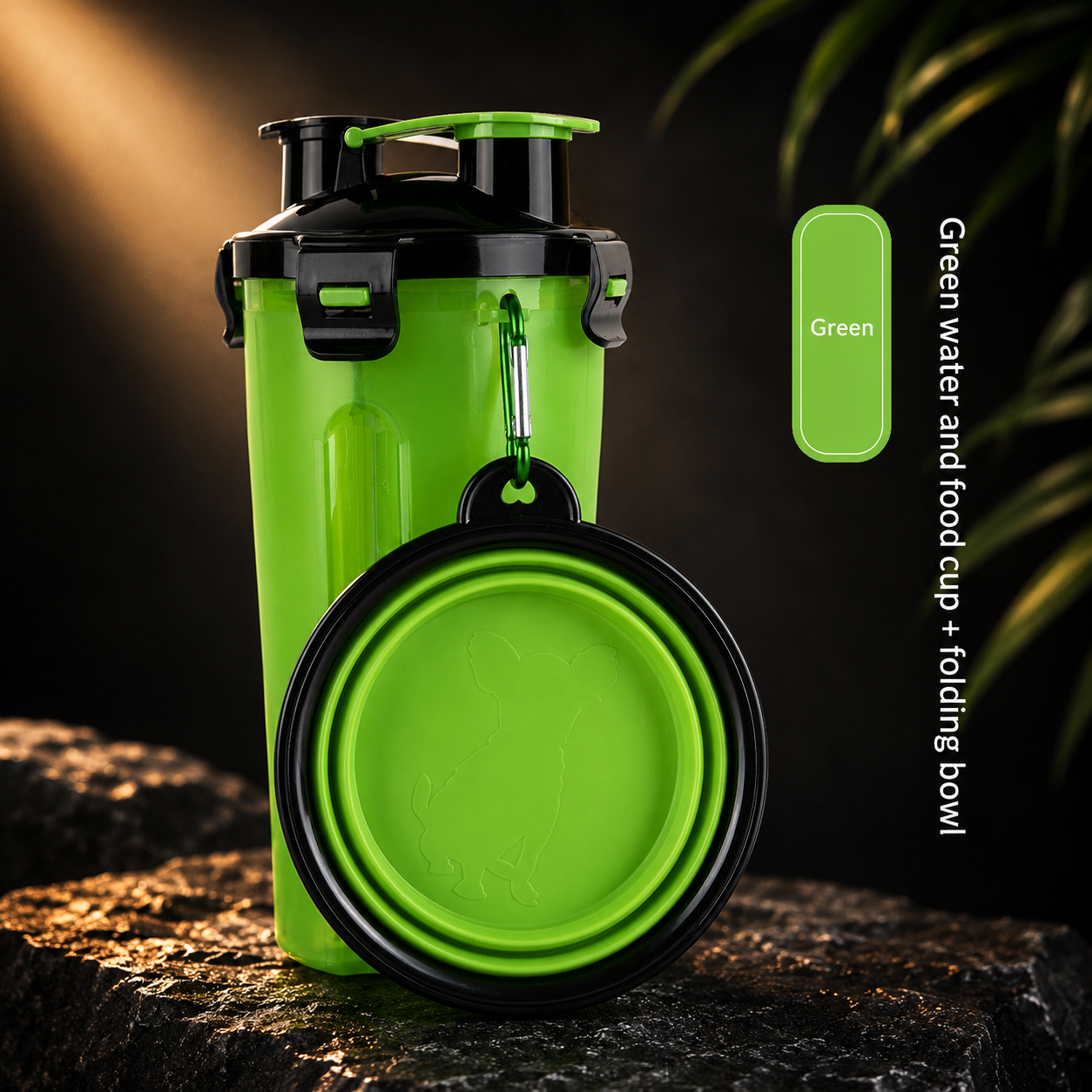 Vantare Foldable Pet Travel Bowl With Water Bottle