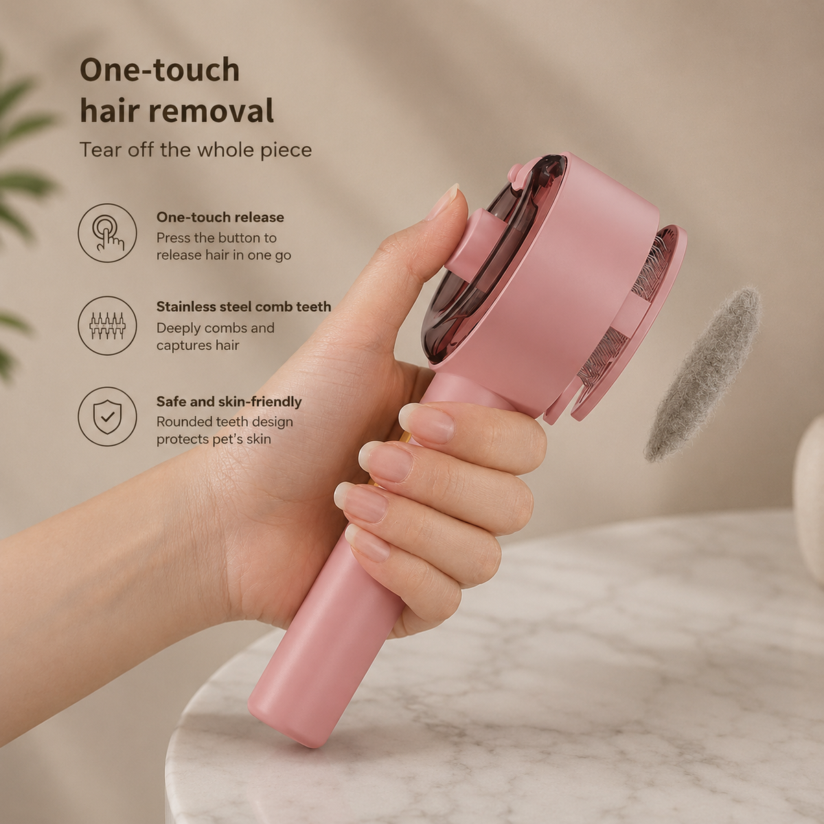 Self-Cleaning Pet Grooming Brush