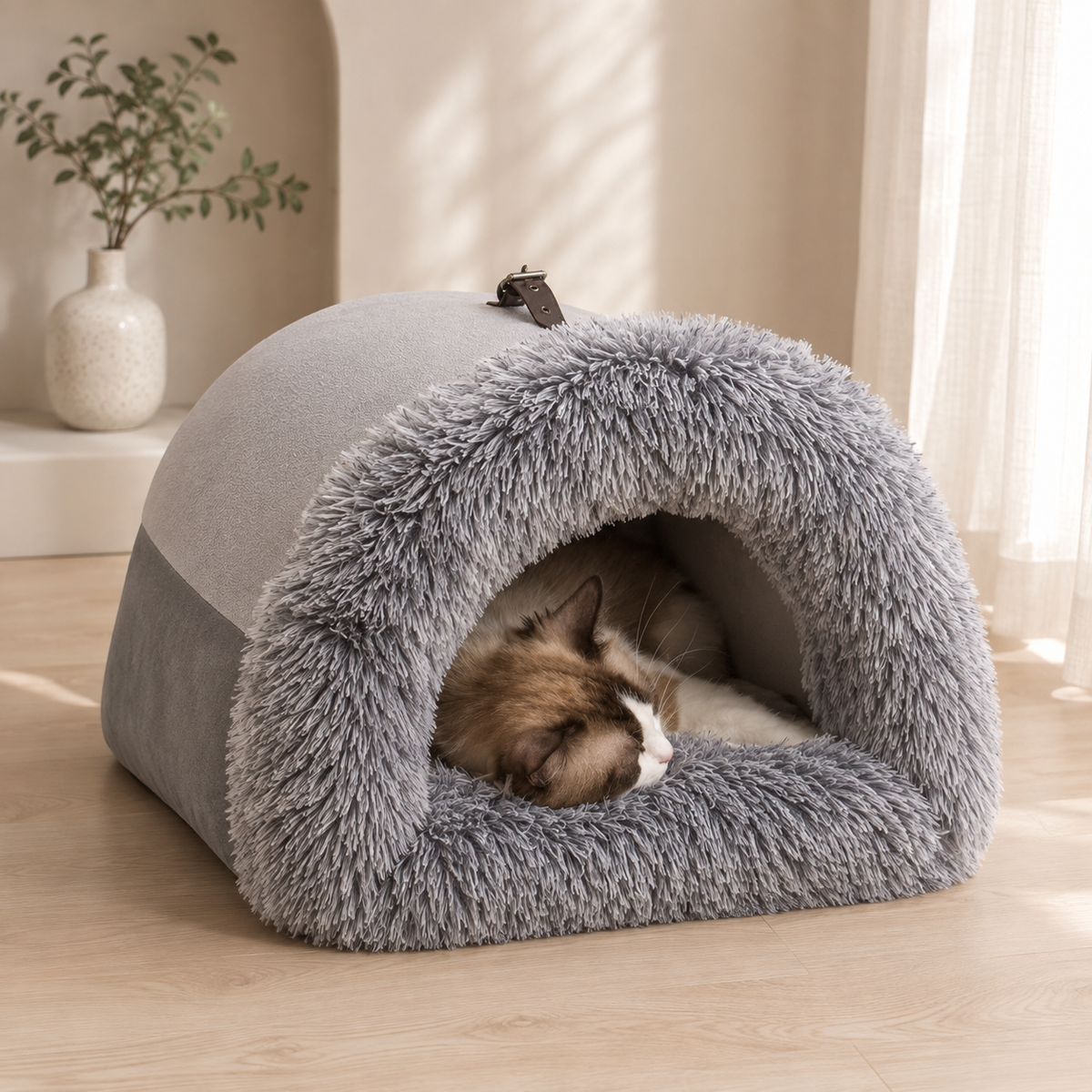 Cozy Plush Pet Nest for Cats & Dogs