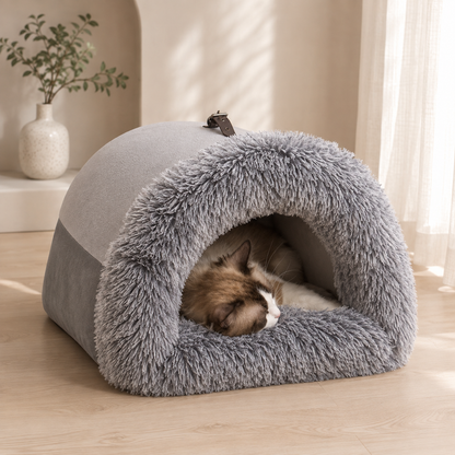 Cozy Plush Pet Nest for Cats & Dogs