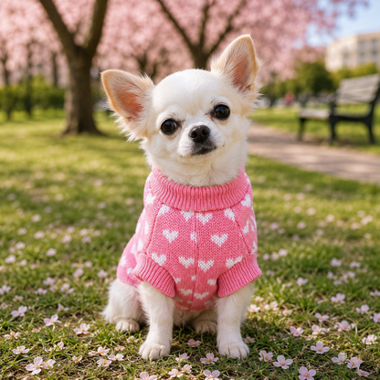 Cute Peach Heart Pattern Dog Clothes