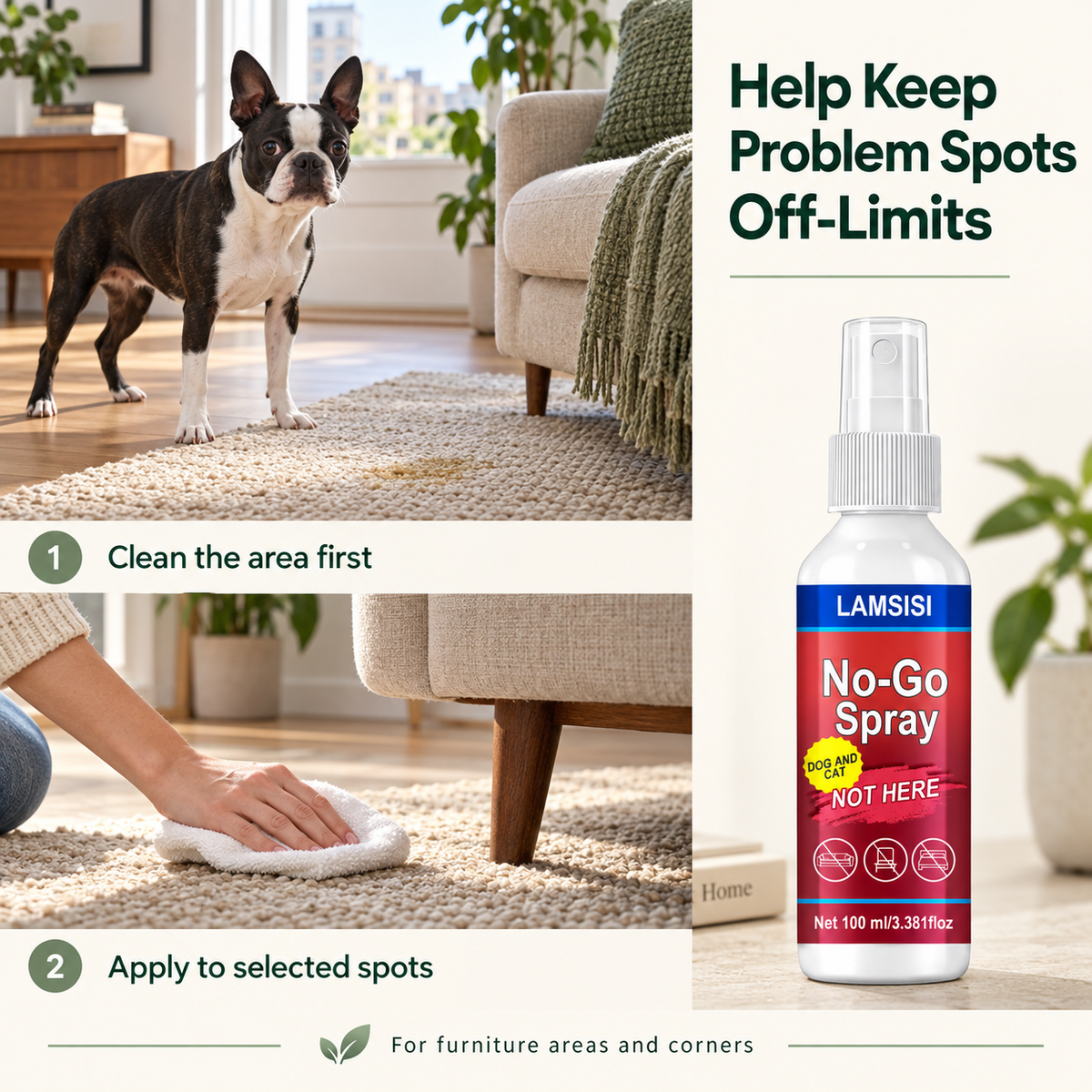 No-Go Spray – Stops Pets From Peeing Where They Shouldn't