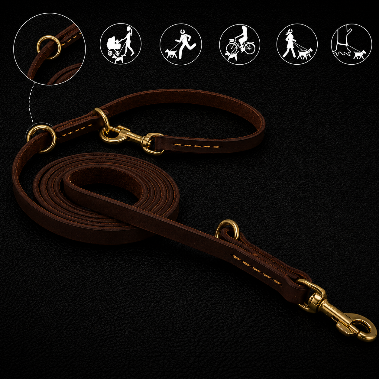 Vantare Double Copper Hook Multifunctional Dog Leash